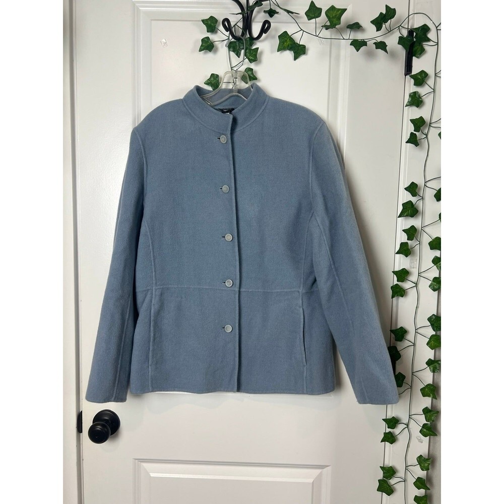 Eileen Fisher Wool Blue Jacket size medium